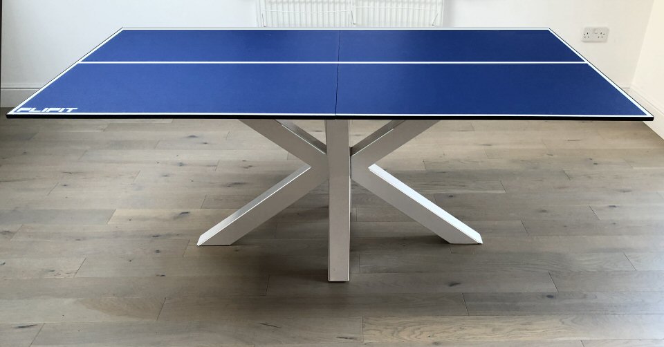 Pool table with blank table tennis top