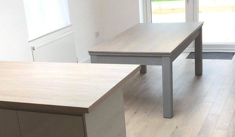 grey 5ft pool table with dining top to match kitchen