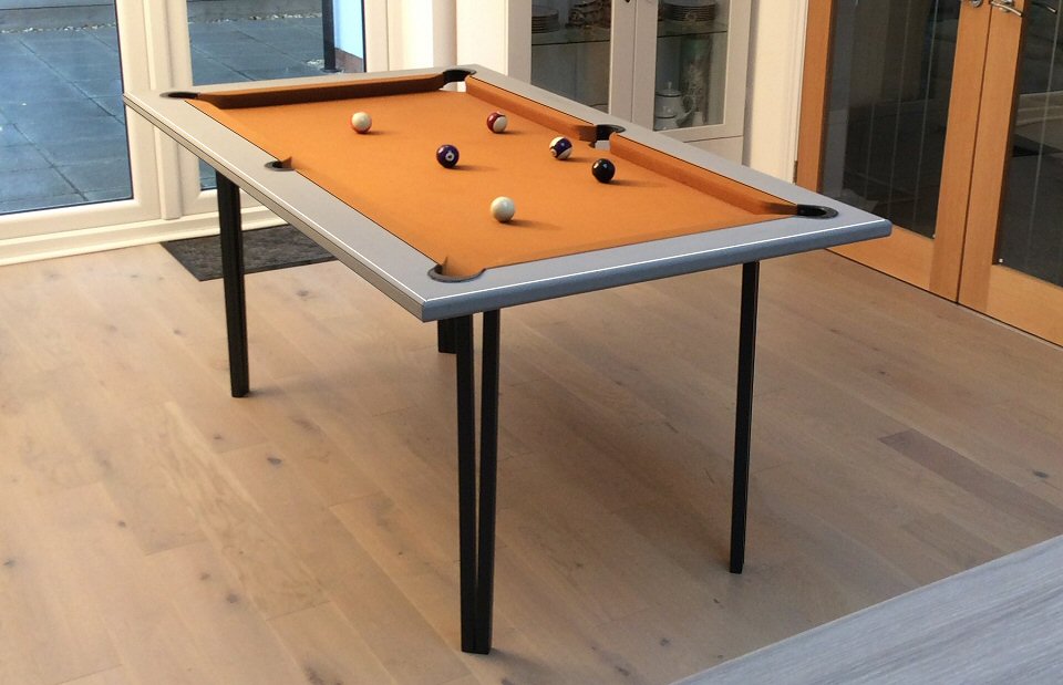 5ft pool table with metal hairpin legs