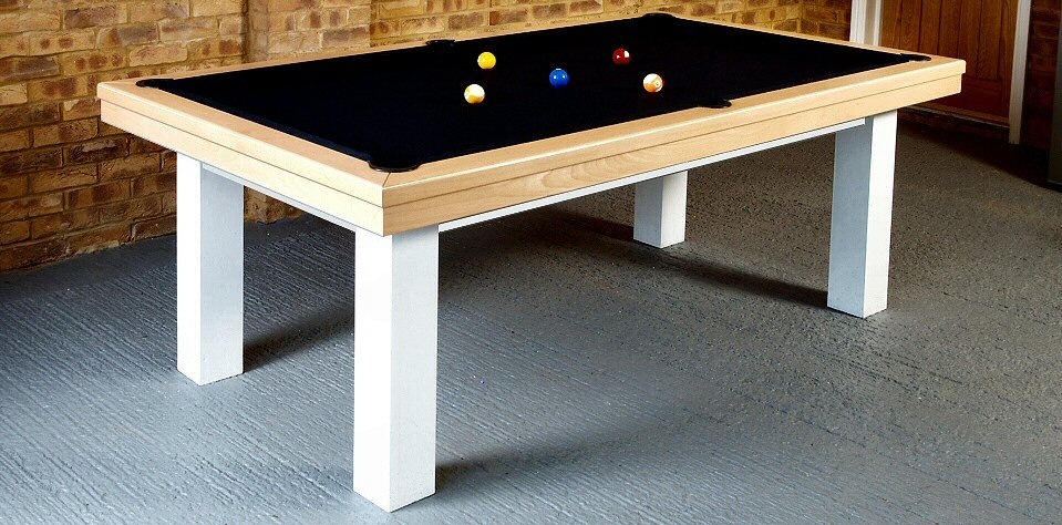 7ft pool table in beech with white base