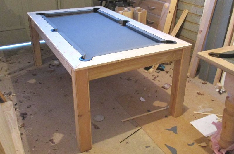 Work in progress on 5ft pool table in natural pine