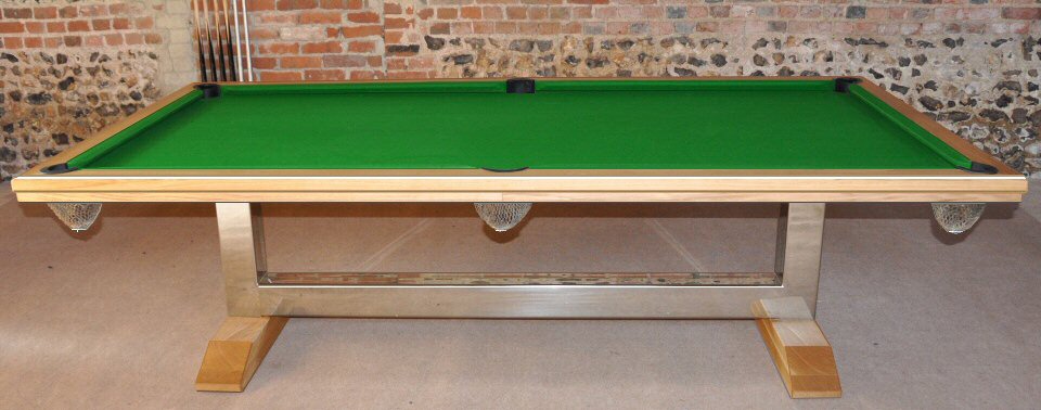 8ft oak ans steel pool table