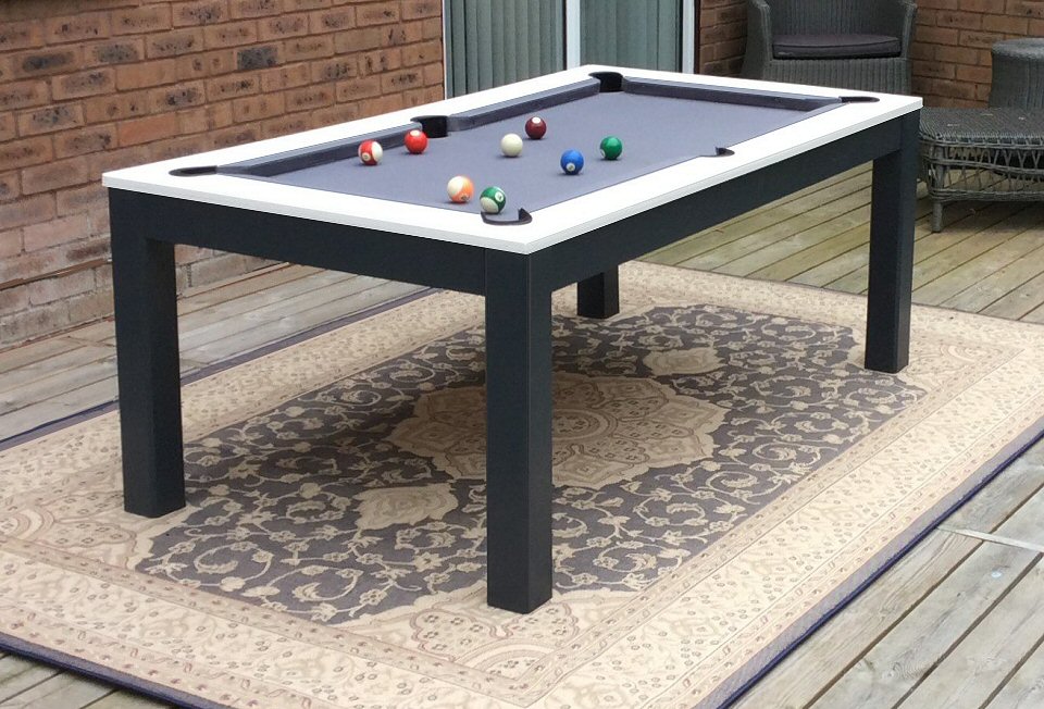 5ft wide base pool table with grey cloth