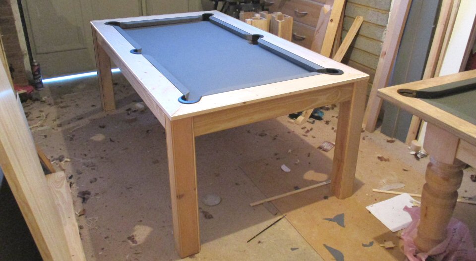 work in progress for 5ft wide base pool table in natural pine