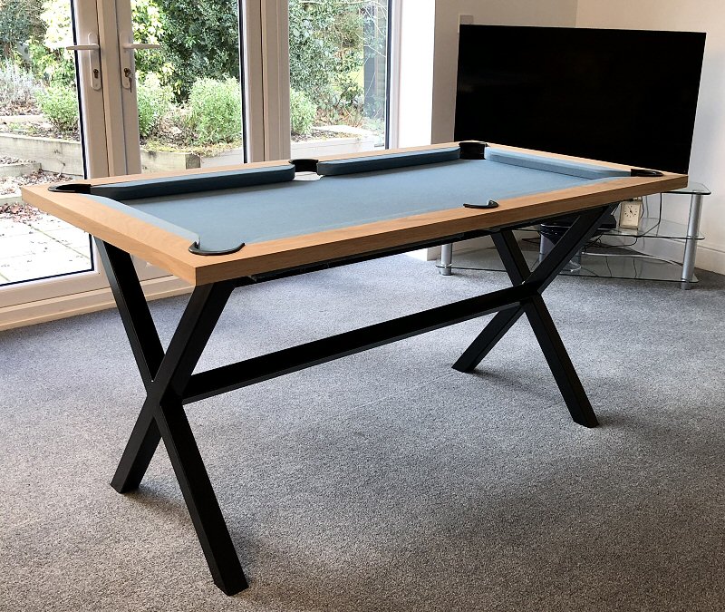 4.5ft pool table with blue cloth
