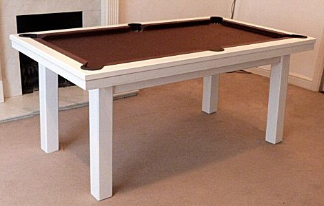 white pool table with drop pockets