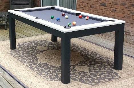 wide base black pool table